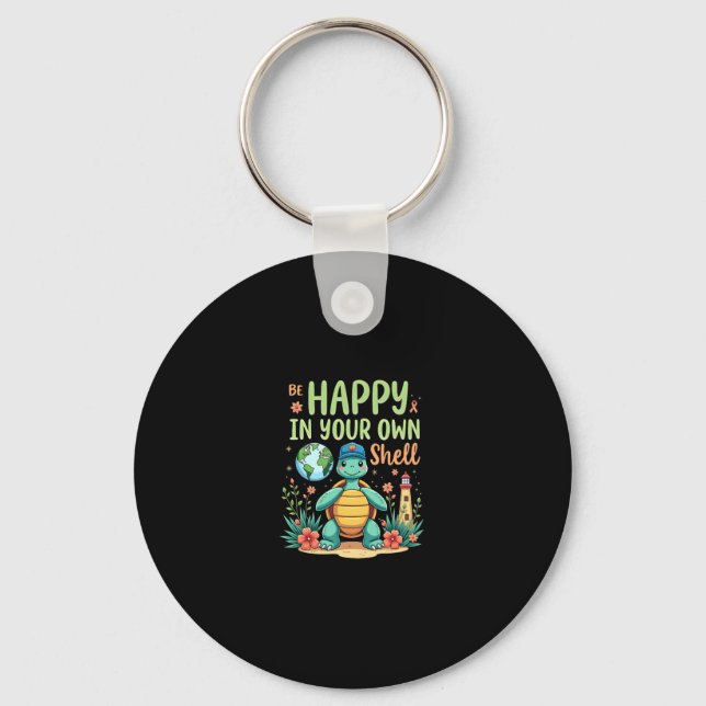 Chaveiro Be Happy In Your Own Shell Turtle Autism Awareness (Frente)