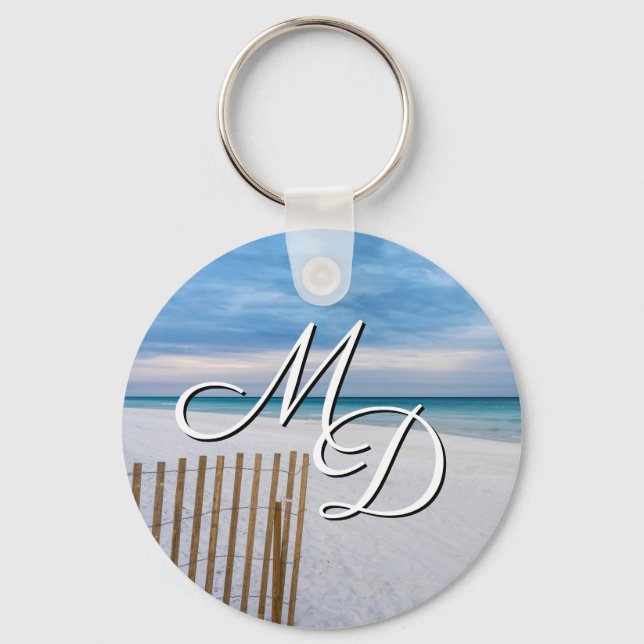 Chaveiro Beach Fence Morning Destin Florida Key Chain (Frente)