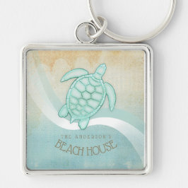 Chaveiro Beach House NMaritime Turtle Aqua Blue ID623