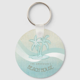 Chaveiro Beach House Palm Trees Aqua ID623