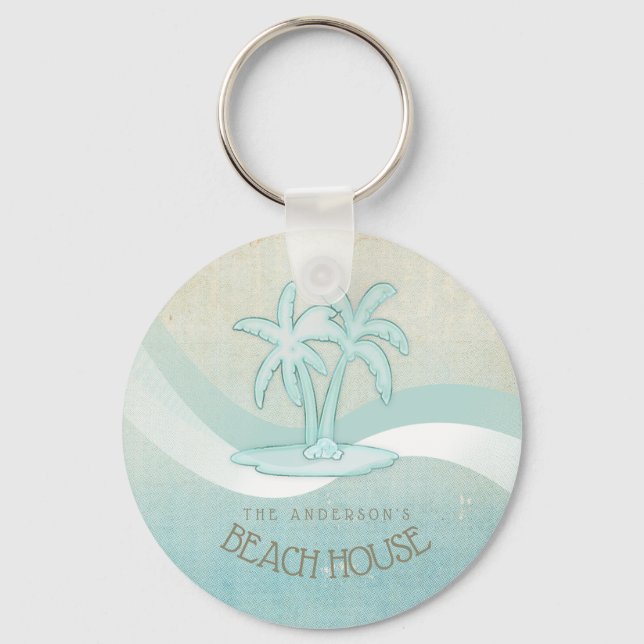 Chaveiro Beach House Palm Trees Aqua ID623 (Frente)
