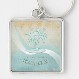 Chaveiro Beach House Palm Trees Aqua ID623