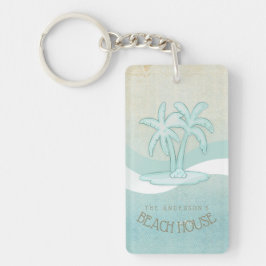 Chaveiro Beach House Palm Trees Aqua ID623
