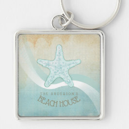 Chaveiro Beach House - Starfish Aqua Blue ID623