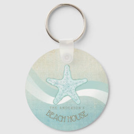 Chaveiro Beach House - Starfish Aqua Blue ID623