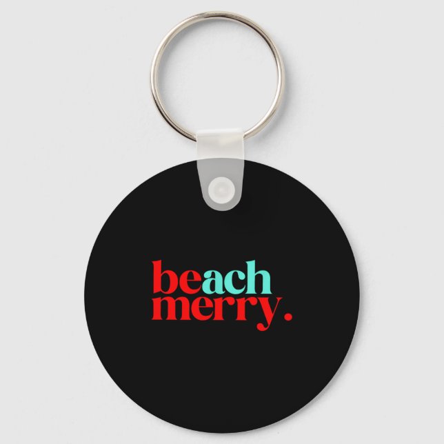 Chaveiro Beach Merry Christmas Funny  (Frente)
