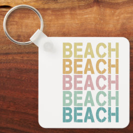 Chaveiro Beach Retro Lettering Vintage Holiday Summer