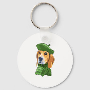 Chaveiro Beagle Cachorro em berço verde francês