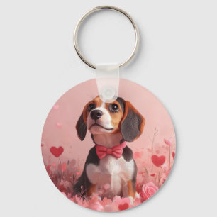 Chaveiro Beagle com Rosas - Dia dos Namorados
