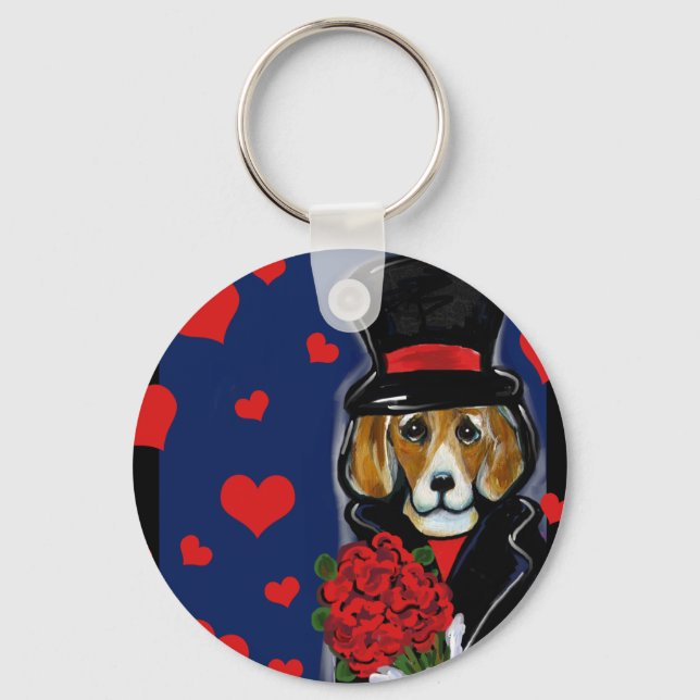 CHAVEIRO BEAGLE DO DIA DOS NAMORADOS (Frente)