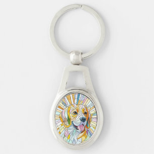 Chaveiro Beagle dog - Colorful Mosaic art