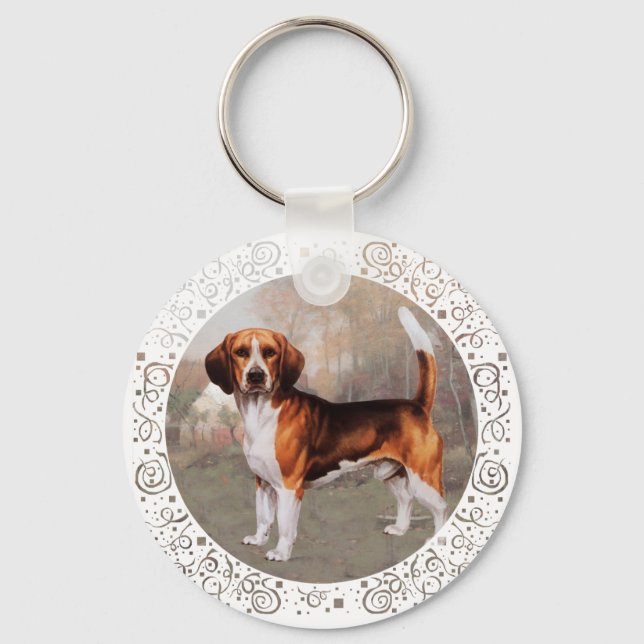 Chaveiro Beagle em ambiente rural (Frente)