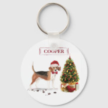 Beagle Natal Divertido Cachorro com Árvore