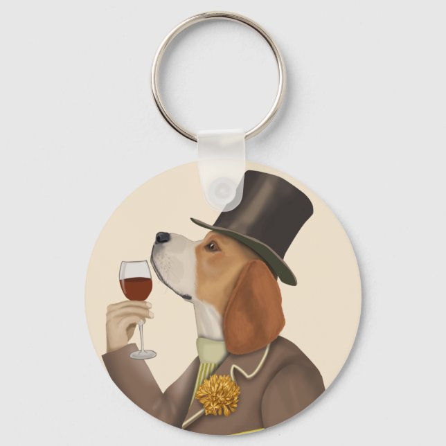 Chaveiro Beagle Wine Snob (Frente)