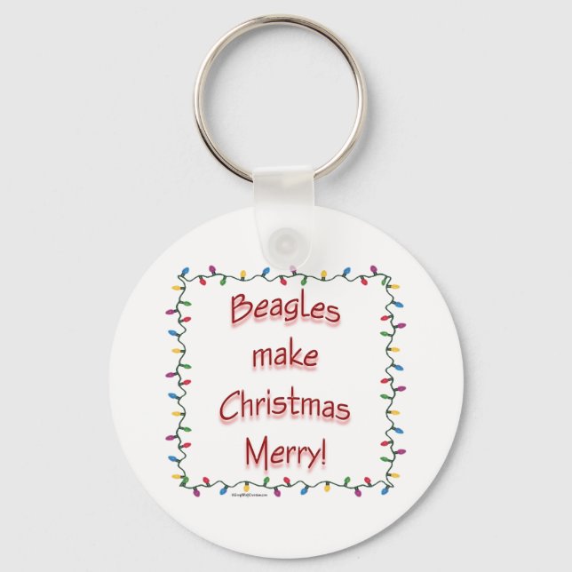 Chaveiro Beagles fazem Feliz de Natal (Frente)