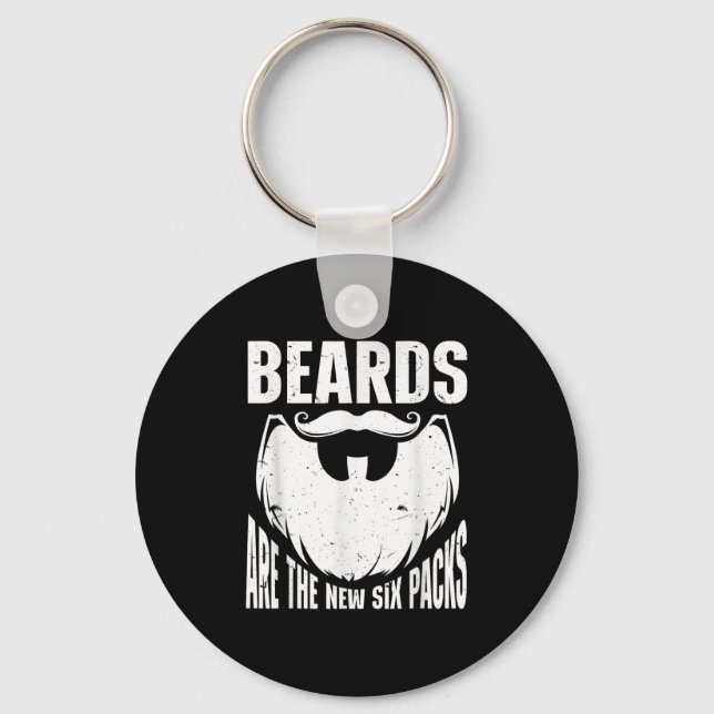 Chaveiro Beard Quote Beards Are The New Six Pack  (Frente)
