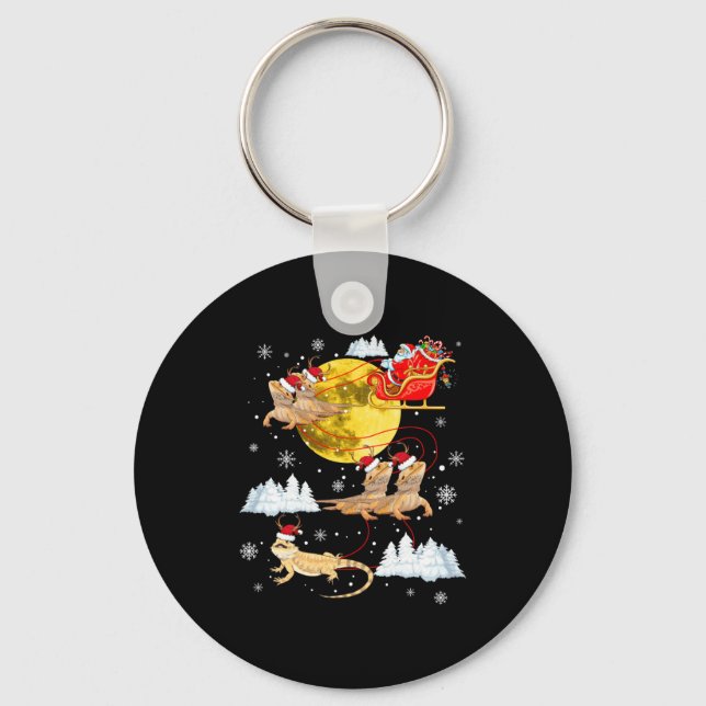 Chaveiro Bearded Dragon Reindeer Christmas Pajama Santa Xma (Frente)
