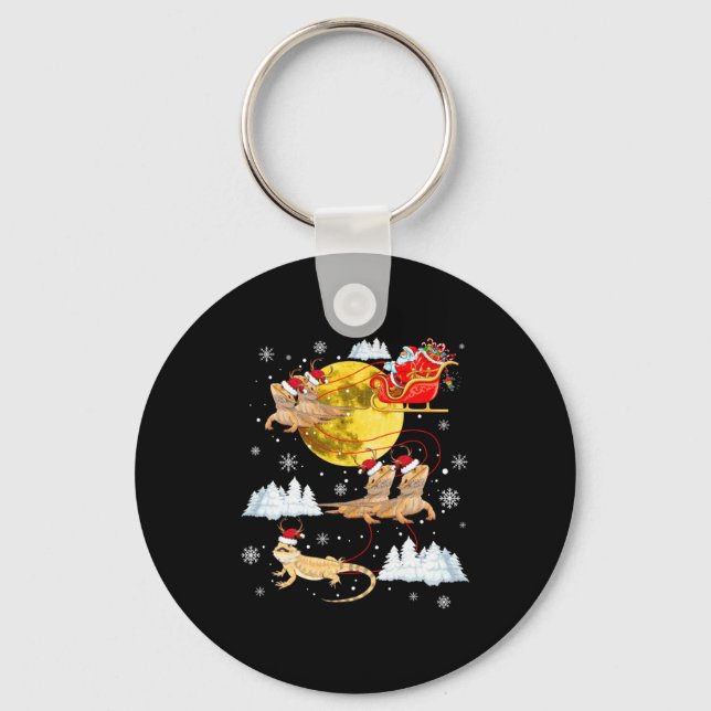 Chaveiro Bearded Dragon Reindeer Christmas Pajama Santa Xma (Frente)