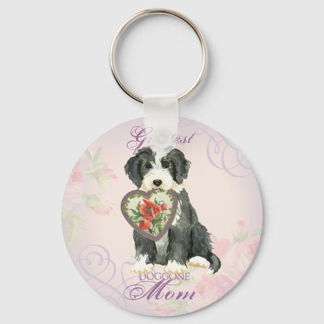 Chaveiro Beardie Heart Mãe (Frente)