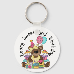 Chaveiro Beary Sweet aniversário de 3 anos Camisetas e pres