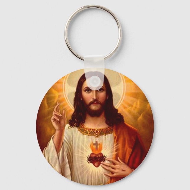 Chaveiro Beautiful religious Sacred Heart of Jesus image (Frente)
