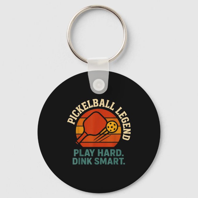 Chaveiro Beba responsavelmente retro pickleball engraçado v (Frente)