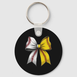 Chaveiro Beball Softball Coquette Game Day Heart Love