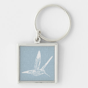 Chaveiro Bebê Azul e Branco Elegante