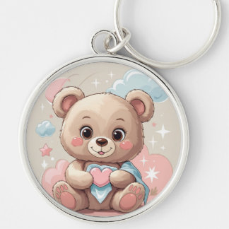 Chaveiro Bebê de Urso de Teddy Adorável - Design de Pastel 