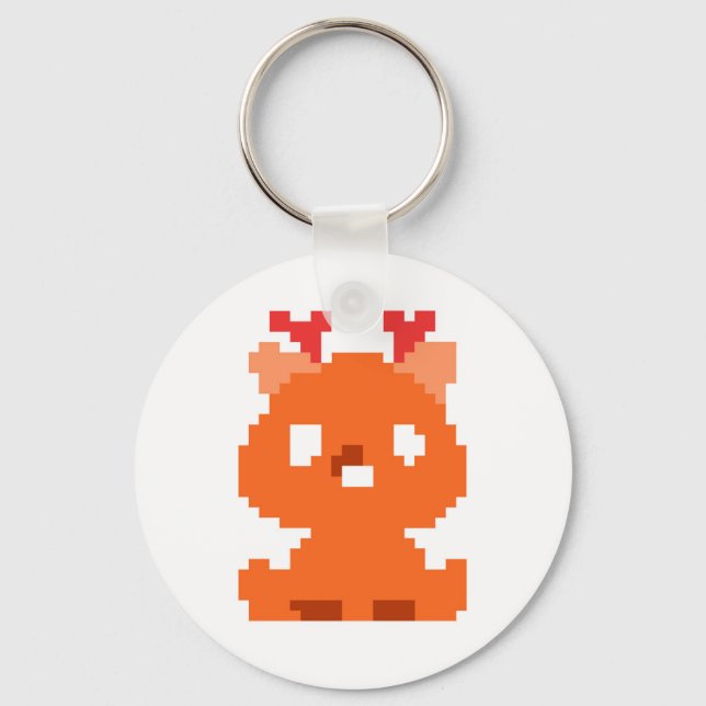 Chaveiro Bebê de veado pixelado fofo (Frente)