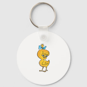 Chaveiro bebê frango fofo com laço