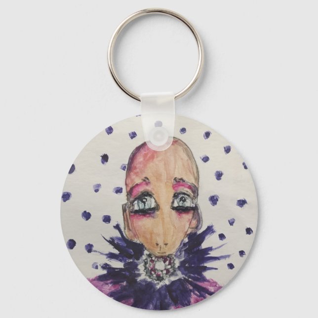 Chaveiro Bebê glamouroso em violeta (Frente)