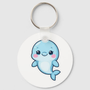 Chaveiro Bebê Golfinho Azul Kawaii