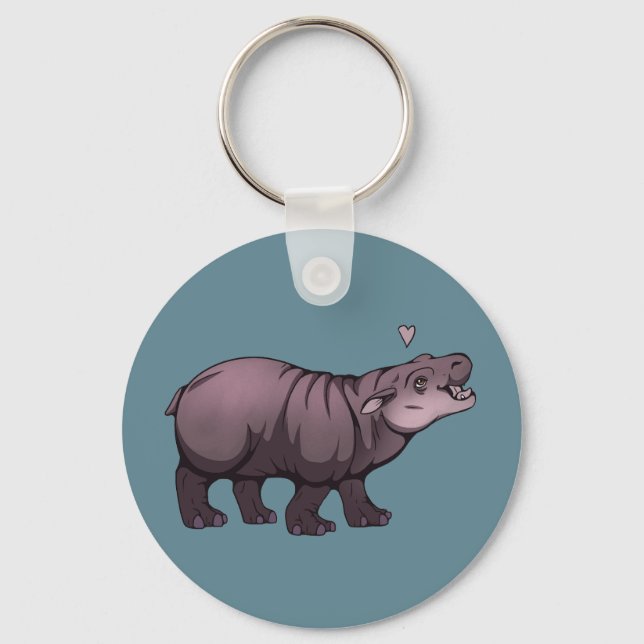 Chaveiro Bebê Hipopótamo Pigmeu (Frente)