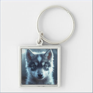 Chaveiro Bebê Lobo Adorável ao Luar