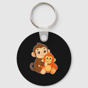 Chaveiro Bebê macaco engraçado com gráfico de camiseta de a