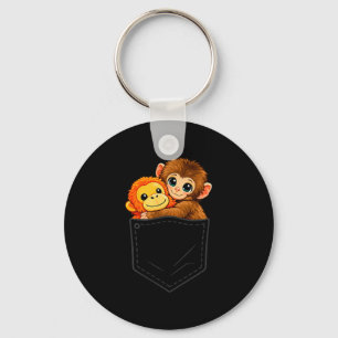 Chaveiro Bebê macaco engraçado dá soco e ora-mama bolso hom