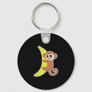Chaveiro bebe macaco fofo em banana