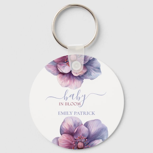 Chaveiro Bebê na floração | floral de chá de fraldas (Frente)