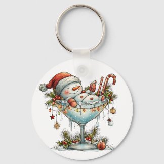 Chaveiro Bebendo Boneco de Neve Feliz Ano Novo
