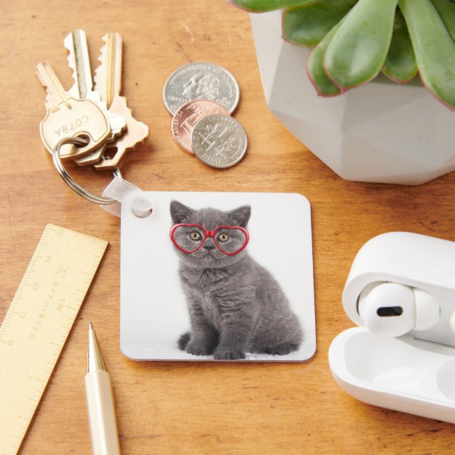Chaveiro Bebês Mais Pobres | Óculos de coração de Kitten (Mesa)