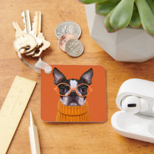 Chaveiro Bebês Mais Pobres Orange Boston Terrier