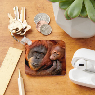 Chaveiro Bebês Mais Pobres   Orangutan Mãe e Bebê