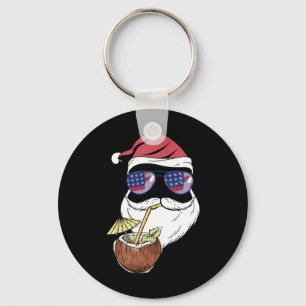 Chaveiro Bebida de Coco Tropical Santa Natal Em Julho Verão