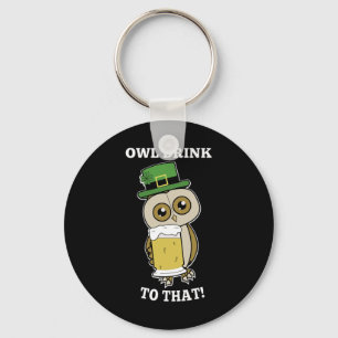 Chaveiro Bebida St Patricks Day Owl Para Aquilo Engraçado