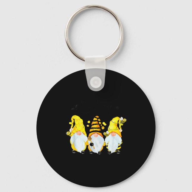 Chaveiro Bee Happy Bee Gnome Spring  (Frente)