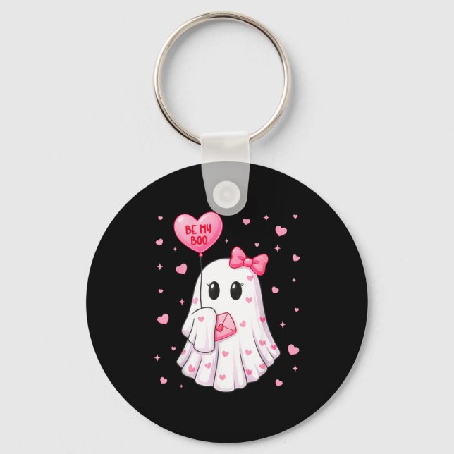 Chaveiro Bee My Boo Heart Boo Ghost Valentine Outfit Women  (Frente)