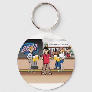 Chaveiro Beer Drinker personalizado - Cartoon masculino