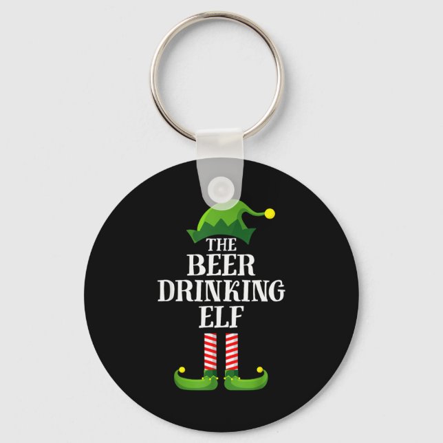 Chaveiro Beer Drinking Elf Matching Family Group Christmas  (Frente)