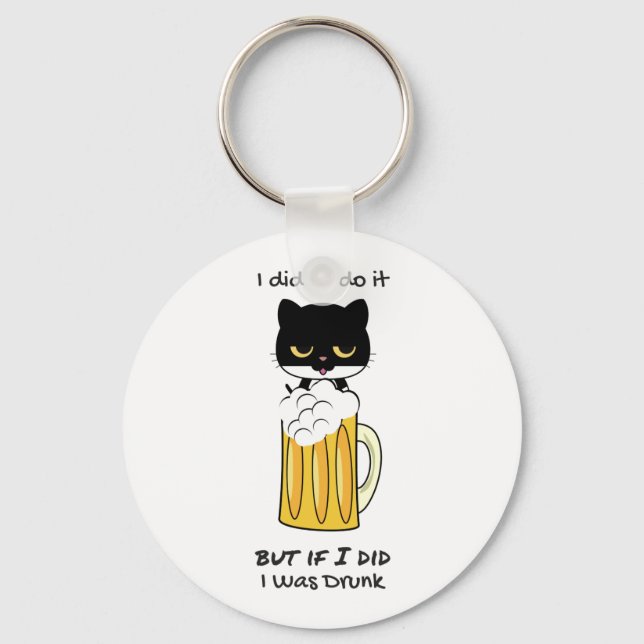 Chaveiro Beer Drinking Kitty Key Chain (Frente)